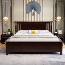 新中式实木床1.8米现代禅意1.5m主卧双人床高箱储物床