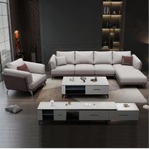 北欧风客厅科技布艺沙发小户型意式极简免洗乳胶贵妃组合家具