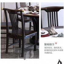 新中式岩板餐桌餐6椅8椅组合圆形转盘1.3米1.5米实木餐桌