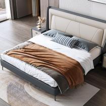 简约现代皮床1.8米双人床卧室家具婚床北欧轻奢皮艺床