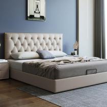 现代简约软体床超纤皮1.5米1.8米双人床卧室家具高箱储物床软包床