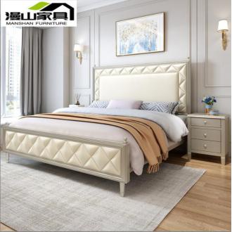 轻奢床美式床实木床1.8m双人床网红床现代简约欧式公主床主卧婚床