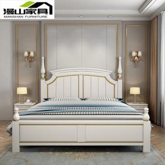 美式实木床双人1.8米主卧欧式床现代简约1.5米家用公主轻奢高箱床