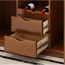 现代中式实木多功能酒柜橡胶木餐边柜客厅收纳储物柜三门酒柜