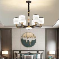 新中式全铜客厅餐厅卧室书房现代简约轻奢新款中国风led吊灯