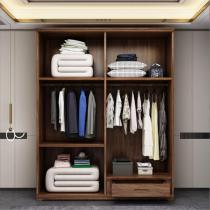乌金木衣柜新中式实木衣柜组合简约四门衣柜组合衣橱储物柜