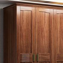 乌金木衣柜新中式实木衣柜组合简约四门衣柜组合衣橱储物柜