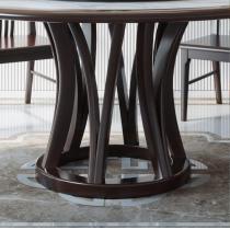 实木餐桌椅组合原木家具大理石餐桌家用吃饭桌圆桌新中式岩板餐桌