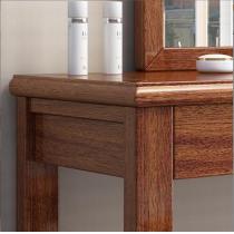 现代简约实木梳妆台组合胡桃木中式现代经济型双抽化妆桌卧室家具