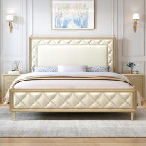 轻奢床美式床实木床1.8m双人床网红床现代简约欧式公主床主卧婚床