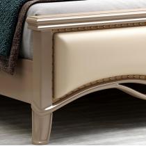 美式轻奢床实木床1.8米双人床软靠婚床主卧香槟金现代简约公主床
