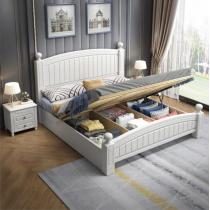 美式主卧白色实木床现代简约成人1.8米双人床儿童1.5小户型单人床