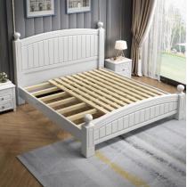 美式主卧白色实木床现代简约成人1.8米双人床儿童1.5小户型单人床