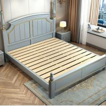 美式实木床双人1.8米主卧欧式床现代简约1.5米家用公主轻奢高箱床