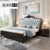 欧式实木床双人床1.8米软靠大床1.5米橡胶木卧室婚床