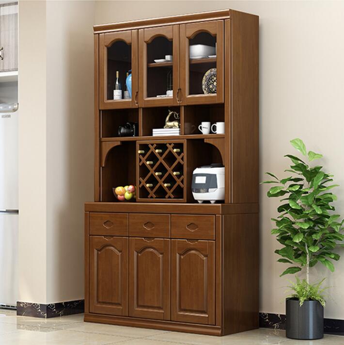 现代简约实木胡桃色中式大户型客厅家具餐边柜储物隔断茶水置物柜
