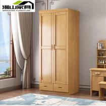 中式实木小户型现代经济型简约衣柜卧室储物柜收纳双门对开门衣柜