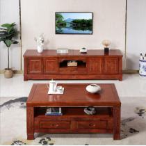 香樟木茶几电视柜组合墙柜子客厅家具收纳柜中式实木电视机柜地柜