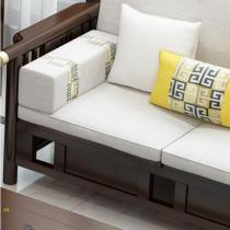 新中式沙发小户型实木家具客厅科技布沙发组合转角禅意实木沙发