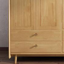 北欧实木衣柜原木设计现代简约衣柜三门四门五门对开门衣柜衣橱