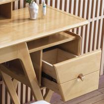 北欧实木梳妆台多功能一体收纳柜简约网红风原木化妆桌