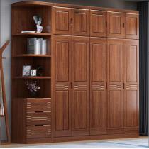 麦迪纶 新中式实木衣柜胡桃木对开门六门五门四门三门衣柜