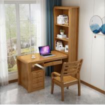 麦迪纶实木书桌家用台式电脑桌中式多功能写字桌卧室学生学习桌