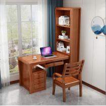 麦迪纶实木书桌家用台式电脑桌中式多功能写字桌卧室学生学习桌