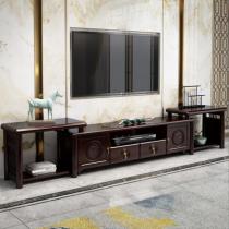 新中式茶几电视柜组合墙柜子客厅家具收纳柜伸缩实木电视机柜地柜