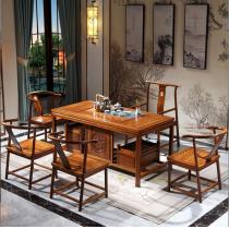 中式红木功夫茶台茶桌椅组合办公室泡茶桌茶几花梨木茶具套装一体