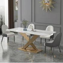 轻奢岩板餐桌椅组合现代简约小户型餐厅设计师长方形吃饭桌西餐桌