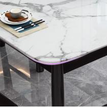新中式实木餐桌椅组合家用大小户型长方形吃饭桌子大理石岩板餐桌