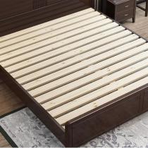 新中式实木床轻奢1.8米双人床1.5米高箱储物床全实木中国风经济型