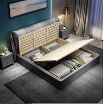 科技布艺双人床现代1.5米家用成人主卧室意式真皮婚床头软包1.8米