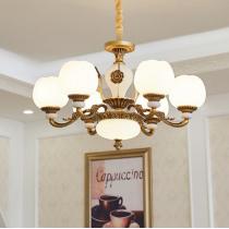 古铜色欧式客厅吊灯家用简约餐厅卧室复古美式蜡烛灯复古led灯具