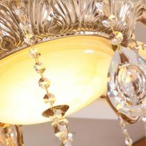 欧式客厅水晶吊灯简约家居温馨餐厅卧室灯LED锌合金玉石灯具