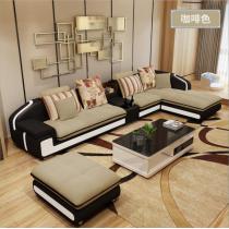 家用客厅布艺沙发组合简约现代中小户型皮布粗实木框架可拆洗沙发
