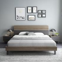 北欧节约板式实木床米双人床组合家用公寓经济床