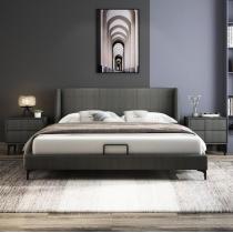 北欧轻奢主卧1.5米卧室家具双人床1.8米现代婚床简约港风科技布床