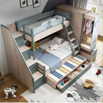 北欧多功能上下床实木儿童床男孩女孩高低床子母床儿童房配套家具