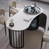 意式岩板茶桌办公室茶桌阳台小茶桌现代简约功夫茶台智能水壶一体