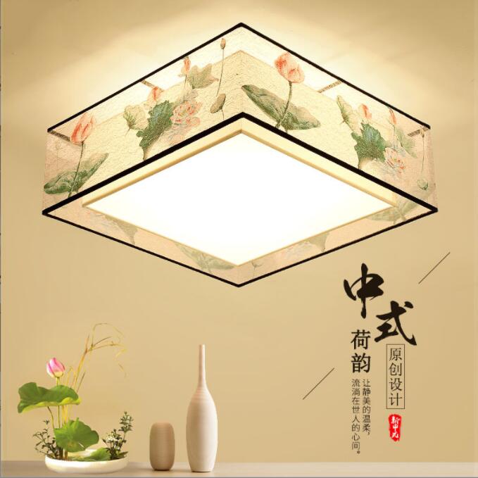 新中式吸顶灯圆方形客厅灯简约现代卧室灯餐厅书房复古中国风灯具