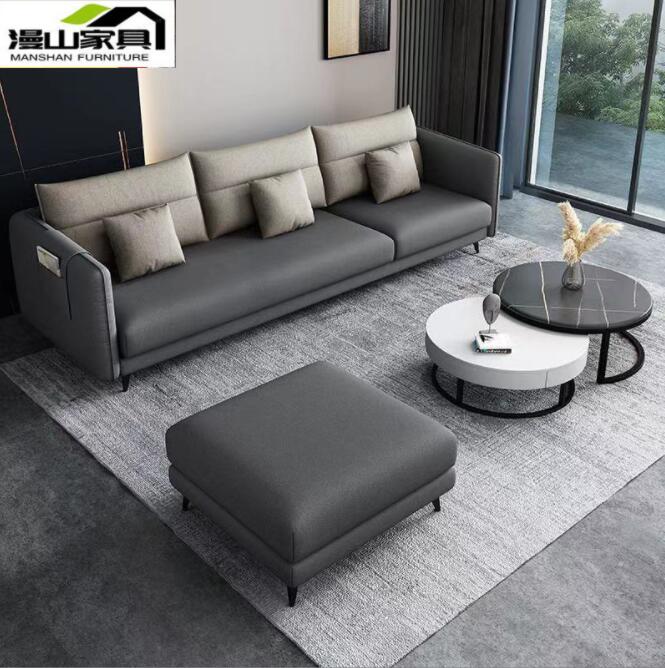 现代简约客意式轻奢布艺沙发厅科技布沙发组合 L型沙发整装小户...