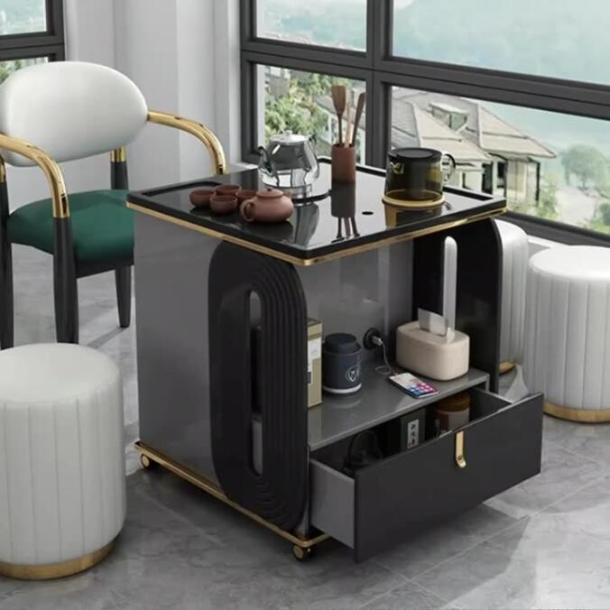 轻奢小茶台家用茶桌椅组合 自动上水阳台可移动茶车储物智能茶几