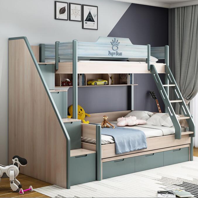 北欧多功能上下床实木儿童床男孩女孩高低床子母床儿童房配套家具
