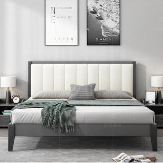 北欧现代1.8米实木床简约双人床1.5米小户型ins出租经济型主卧床