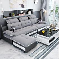 现代布艺沙发简约小户型客厅家具整装组合可拆洗三人位棉麻布沙发