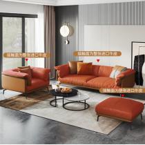 意式皮沙发头层牛皮轻奢羽绒沙发客厅现代三人小户型北欧皮沙发