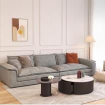 意式极简沙发现代简约皮质羽绒科技布艺网红款美式北欧客厅小户型