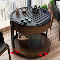 润阳阳台茶桌椅组合小户型家用功夫茶桌茶具套装一体圆形创意茶台
